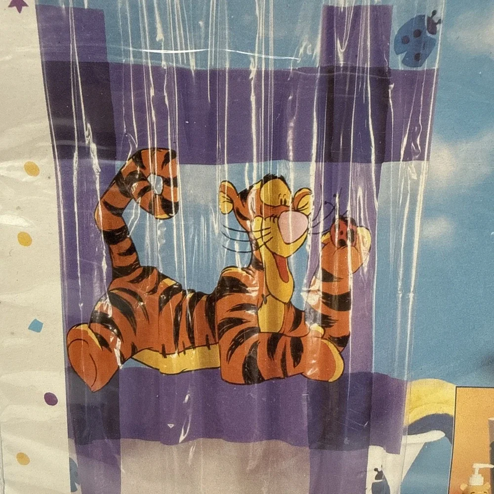Vtg 90's Disney Tigger Winnie the Pooh Shower Curtain NOS Sealed 70x70 Vinyl